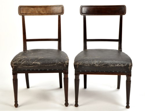 Lot 1133 - A pair of late Regency mahogany dining chairs,...
