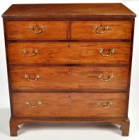 Lot 1185 - A George III mahogany chest of two short and...