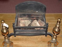 Lot 1188 - A 19th Century cast iron fire basket, the back...