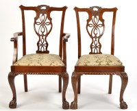 Lot 1196 - A set of six single and two arm Chippendale...