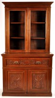 Lot 1199 - A Victorian walnut secretaire bookcase, the...