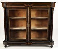 Lot 1226 - A Victorian ebonised cabinet, the top with...