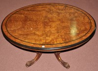 Lot 1235 - A Victorian burr walnut breakfast table, the...