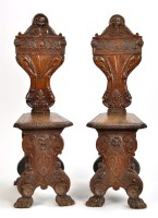 Lot 1244 - A pair of late 19th Century Continental oak...