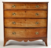 Lot 1245 - An early 19th Century mahogany bowfront chest...