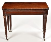 Lot 1249 - A George IV mahogany turnover tea table, the...