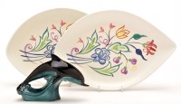 Lot 60 - A pair of Poole Pottery oval dishes, decorated...