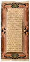 Lot 69 - A machine-made floor rug with ivory field and...