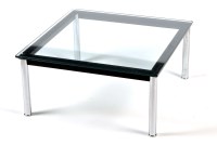 Lot 98 - A modern Le Corbusier style coffee table, LC10...
