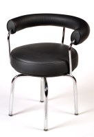 Lot 100 - A modern Le Corbusier style swivel desk chair,...