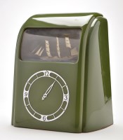 Lot 105 - A vitascope green bakelite clock with sailing...