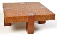 Lot 122 - A 'Centro' coffee table, brown split rattan,...