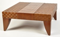 Lot 123 - A 'Rhino' coffee table, brown rattan and...