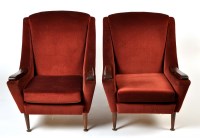 Lot 144 - A pair of mid 20th Century armchairs with...