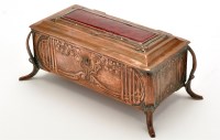 Lot 166 - An Art Nouveau copper casket, of rectangular...