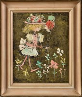 Lot 372 - Willmotte Williams ''GIRL AND BALLOONS NO. 2''...