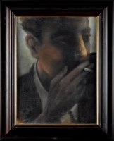 Lot 385 - Tom Moore MAN WITH CIGARETTE indistinctly...