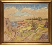 Lot 418 - Jens Aabo A DANISH COASTAL SCENE signed and...