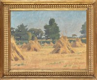 Lot 421 - Clifford Hall CORN STOOKS signed and dated...