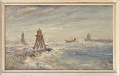 Lot 444 - Alfred ''Alf'' O'brien A SHIP LEAVING HARBOUR...