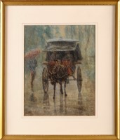 Lot 66 - ***A **** (Japanese 20th Century) A HORSE CAB...