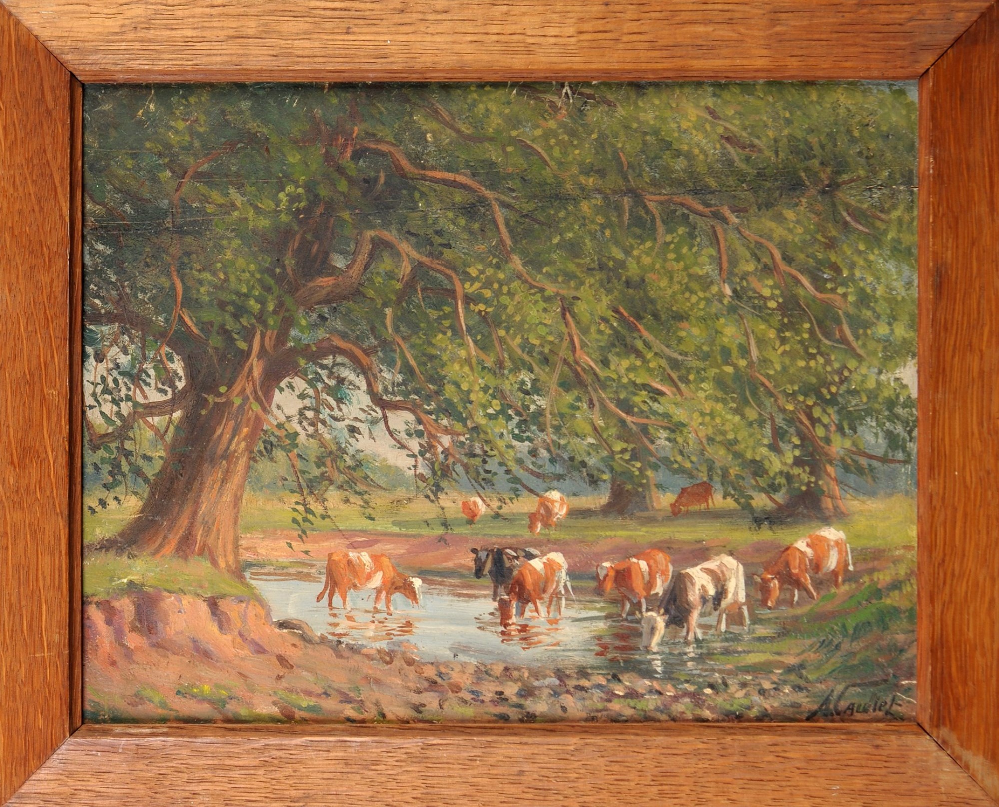 Lot 239 - Albert Caullet (Belgian 1875-1950) CATTLE