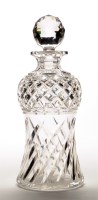 Lot 289 - A cut glass decanter of thistle form, first...