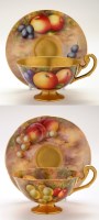 Lot 340 - Royal Worcester: a cabinet cup and saucer...