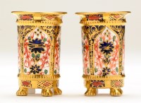 Lot 359 - Royal Crown Derby: a pair of miniature Imari...