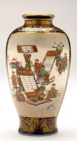 Lot 408 - Kinkozan: a baluster vase painted with two...