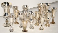 Lot 464 - Sixteen assorted Kiddush cups, various maker's,...