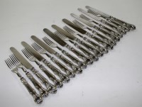 Lot 472 - Nine William IV fruit knives, by Atkin & Oxley;...