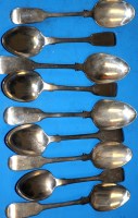 Lot 483 - Three George III tea spoons, by John, Henry &...