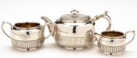 Lot 514 - A Victorian bachelor's three-piece tea service,...