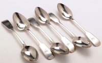 Lot 515 - Six Victorian tea spoons, by Thomas Sewell,...