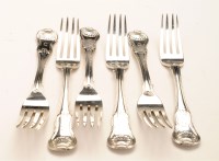 Lot 520 - Six George III table forks, by Richard Turner,...