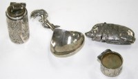 Lot 559 - A silver plated boar pattern vesta case, 2in....