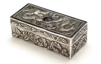 Lot 594 - A Chinese silver box and cover, probably by Po...