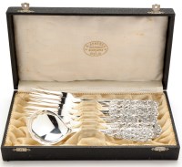 Lot 597 - Six Norwegian table forks and matching spoon,...