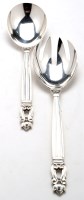 Lot 599 - A pair of Danish sterling salad servers, by...