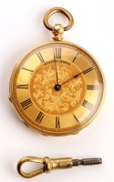 Lot 604 - Mathey, Geneve: a lady's yellow gold fob watch,...