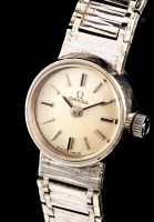 Lot 608 - Omega: a lady's 9ct. white gold cased cocktail...