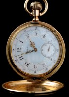 Lot 615 - A yellow metal cased hunter pocket watch, by...