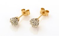 Lot 657 - Two old cut diamond ear studs, one weighing...