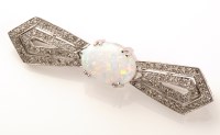 Lot 665 - An Art Deco style imitation opal and diamond...