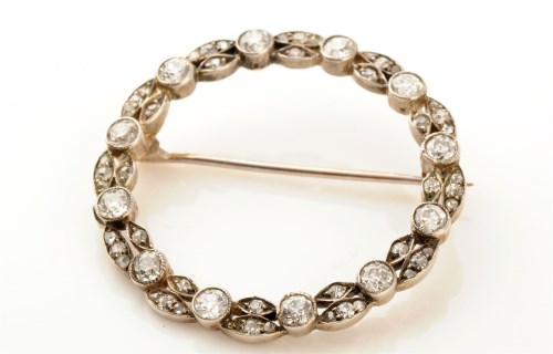 Lot 675 - A late 19th Century diamond circlet brooch,...