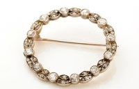 Lot 675 - A late 19th Century diamond circlet brooch,...