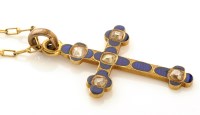 Lot 676 - A first half 19th Century diamond, blue enamel...