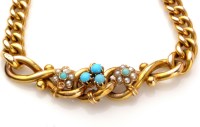 Lot 686 - A Victorian turquoise, seed pearl and yellow...