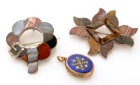 Lot 689 - Two Scottish hardstone brooches, one of...